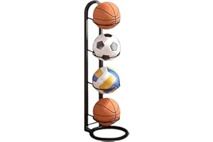 LxcshLjx Vertical Ball Storage Rack, 4 Tier Ball Organiser Rack, Ball Storage Shelf, Ball Standing Rack, Cube Ball Storage Ho