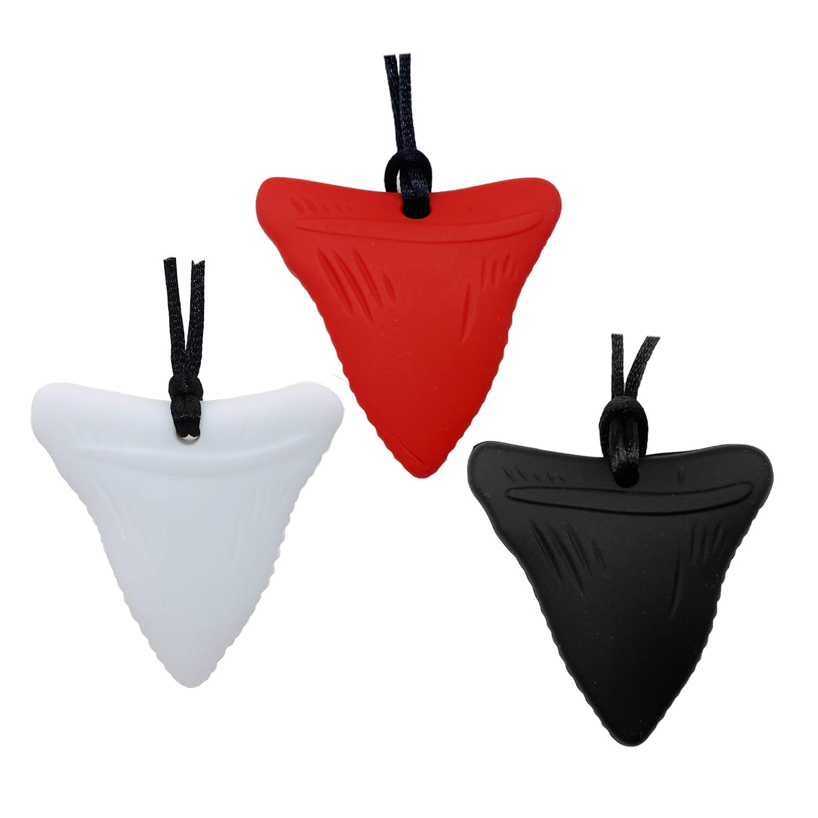 Silicone Chew Necklace, 3 Pack Sensory Chew Teether Toys Bundle for Kids with Teething, ADHD, Autism, Biting Needs, Oral Motor Chewy Pendant for Boys & Girls