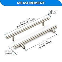 HOME EDIT Brushed Nickel Cabinet Handles 6-1/4 Inch