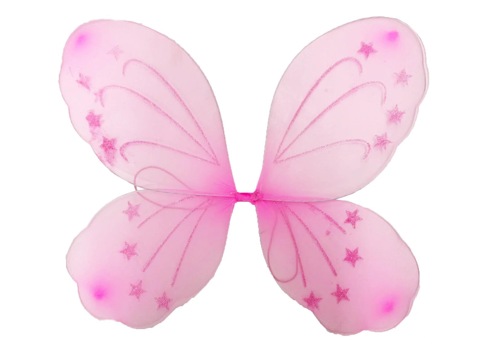 Topkids Accessories Fairy Wings Adult Women Tinkerbell Large Adult Angel Wings Butterfly Tooth Fairy Costume White Pink Black Green Rainbow Girls Big Kids (Pink Stars)