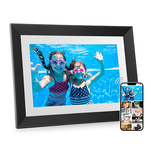 Digital Picture Frame - Benibela 10.1 Inch 2.4G/5G Dual WiFi FHD 1920 * 1200 AI Smart Electronic Photo Frame, Touch Screen, 32GB, AI Recognition, 2 Filter, Slideshow, Share Video via Email App USB