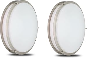 Qplus 12 Inch Flush Mount LED Ceiling Light, Double Ring Style 18W 1200LM, Dimmable Damp Rated Surface Mount LED Ceiling Ligh