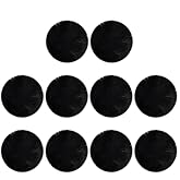 GSHLLO 10 Pcs 7cm Soft Fluffy Pom Poms Faux Fur Pom Pom Balls Small Plush Pom Poms Round Fuzzy Pom Poms Christmas Knitting Pom Poms with Elastic Loop for Gloves Black