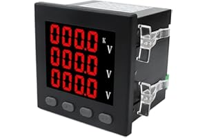 3P4L 3P3L AC220V Large Screen Display LED Digital Display Three-Phase Voltmeter Panel Square Meter Measurement Range 20-450V