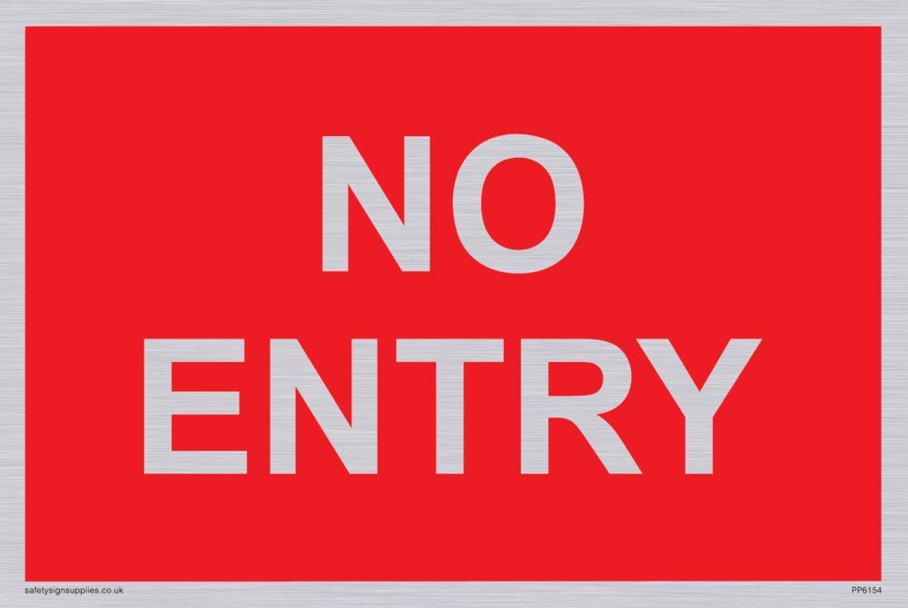 Viking Signs PA6154-A6L-SV NO ENTRY, red|pink|grey