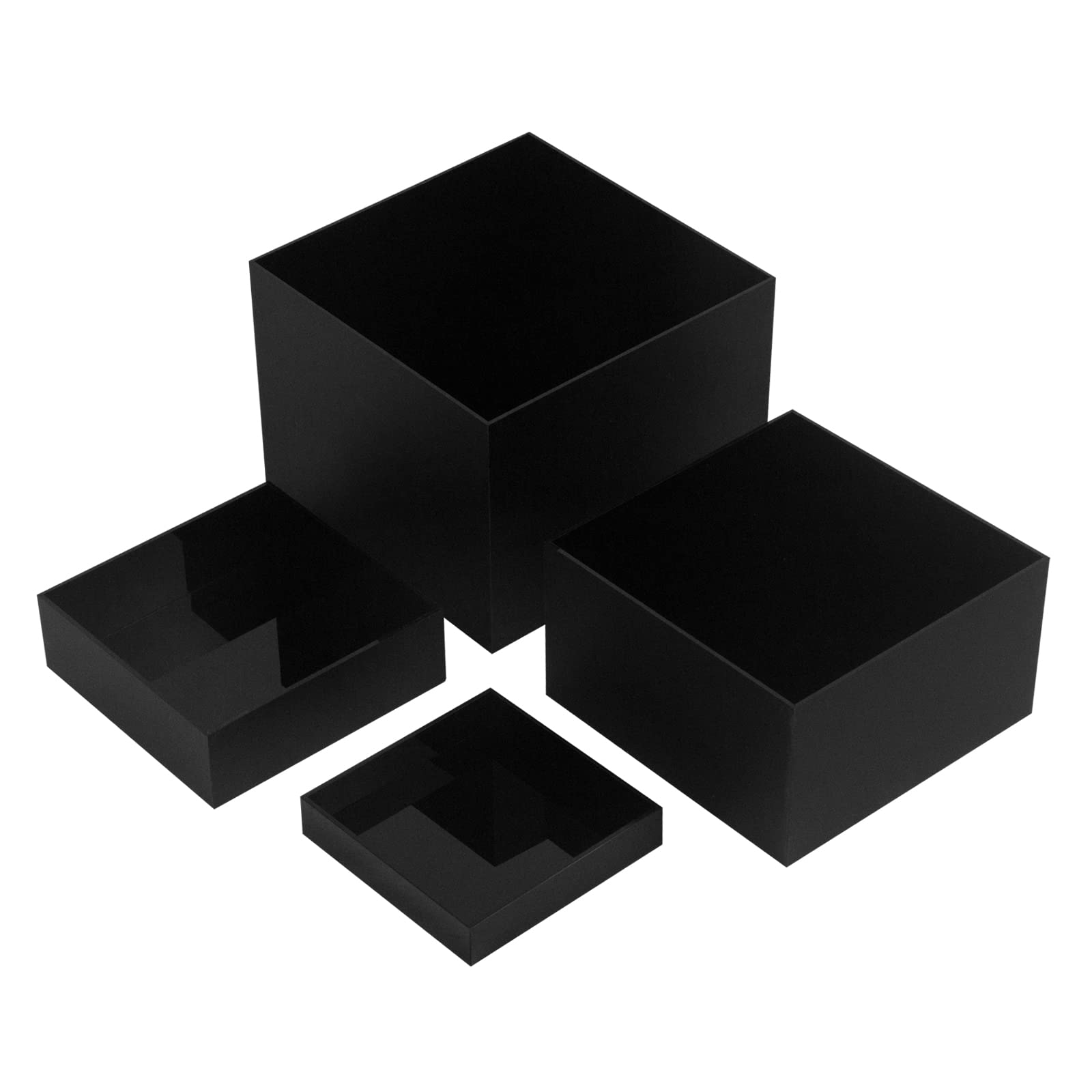 Photo 1 of **************crack on large riser*********
Kcgani Acrylic Cube Display Boxes Pedestals, Black Platform with Hollow One Open Side, Stackable Nesting Risers Stands Shelf for Collectibles