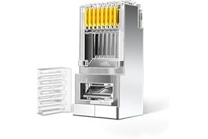 ZOERAX 100-Pack Shielded RJ45 Connectors, 2 Pieces Suit Cat6 Standard Modular Plugs for Solid or Stranded STP Cable