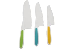 Suapouen Knives for Kids 3-Piece Nylon Kitchen Baking Knife Set,Children's Cooking Knives Firm Grip, Serrated Edges