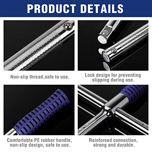 WORKPRO 15'' Universal Lug Wrench Set, 4way Cross Wrench, 1/2'' Drive