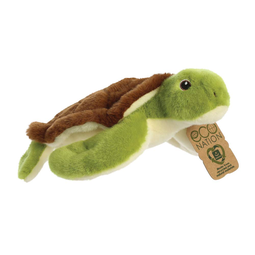 Aurora, 35018, Eco Nation, Turtle, 10.5In, Soft Toy, Green & Brown