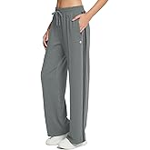 baleaf Womens Track Pants Athletic Running Pants Sweatpants Straight Leg Zipper Pockets Sports Jogging Striped Loose Fit