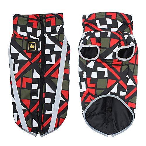 Idepet Pet Cat Dog Coat - Warm Jumpers Winter Jackets Vest Windproof Snowsuit Clothes Outfit With Harness Hole for Small Medium Big Dogs