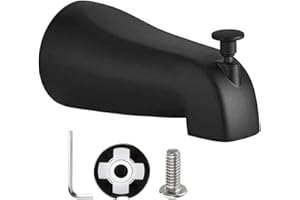 Nasml 5.3" Bath Slip-On Diverter Tub Spout ，Replacement Tub Spout with Diverter Durable Bathtub Faucet (for 5/8" Copper Water Tube) (Black)