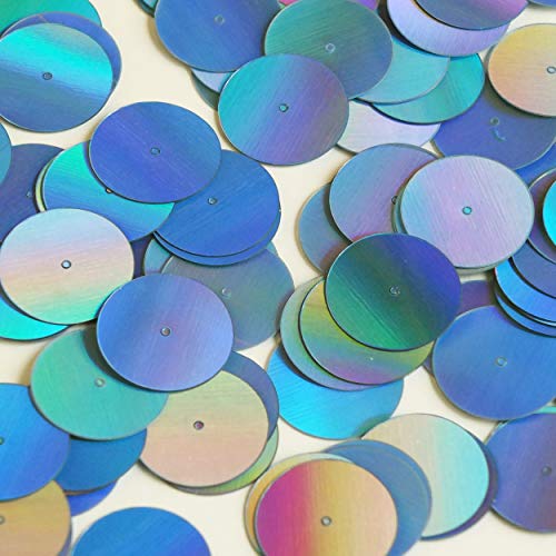 20mm Sequins Center Hole Light Blue Lazersheen Rainbow Reflective Metallic. Couture Paillettes. Made in USA
