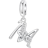 GOINEVA 925 Sterling Silver Letter Charms Fit for Charms Bracelet and Necklace Alphabet Initial Dangle Charms Jewelry Gifts for Women