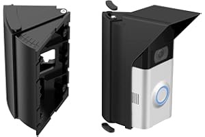 OLAIKE Waterproof Adjustable(30 to 60degree)Angle Mount for Ring Video Doorbell 2nd Gen 2020 Release&Doorbell 2/3/4,Doorbell Bracket Wedge/Corner Kit,With Anti-glare Cover/Rain Shield/Cable slot,Black