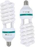 2pcs 135W Light Bulb 5500K CFL Daylight Spiral