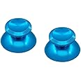 Gam3Gear Thumbsticks Analog Bullet Button Aluminum Custom Metal Replacement Joystick Thumb Sticks Buttons Hats Spare Parts Accessories for Playstation 4 PS4 DualShock 4 Modded Controllers Light Blue