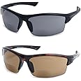 Incredible Bargains The Foster Bifocal Sun Reader Sport and Wrap Around Reading Sunglasses, Unisex Half Frame Readers