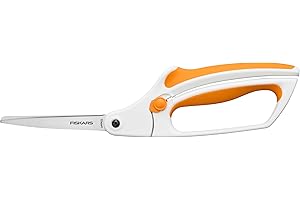 Fiskars Easy Action Fabric Scissors, Stainless Steel Blades for Precision Cuts, Spring-Assited Bent Handle
