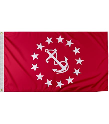US Yacht Club Vice Commodore Flag – 12x18 Inch, Crimson Polyester, Made In USA