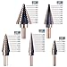 NOUVCOO 5PCS HSS Cobalt Titanium Step Drill Bit Set Tools, High Speed Steel Total 50 Sizes with Aluminum Case NC03