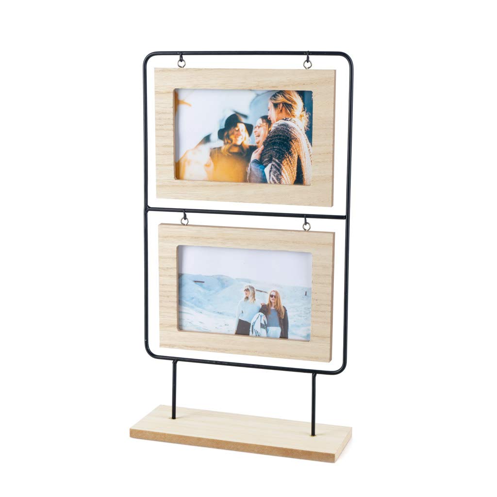 Balvi Multiple photo frame Nordic Black colour Capacity: 2 photos 10x15cm photo frame Desktop Wood/me