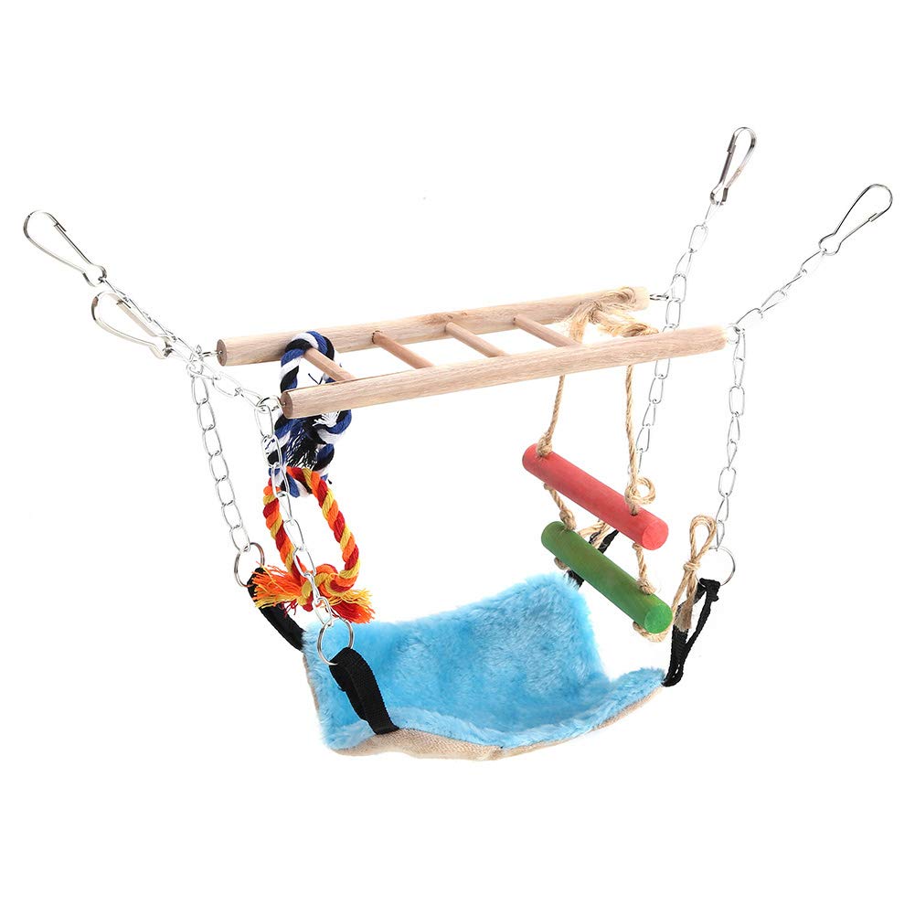 Hamster Suspension Bridge Wooden Hanging Ladder Toys for Small Animals Practical Swing Rope Hanging Net Cage Pet Toys Small Animal Cage Accessories