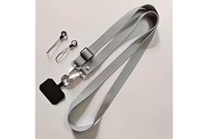 Adjustable Nylon Phone Lanyard - Crossbody Strap with Detachable Clip for Smartphones, Bags & Keys, Grey
