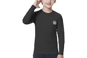 MEETWEE Boys Rash Guard Long Sleeve Girl UPF 50+ Sun Protection Shirt Swim Shirts Youth SPF Quick Dry Shirt Swimwear Sunsuits