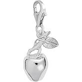 Apple Charm with Lobster Claw Clasp, Charms for Bracelets and Necklaces