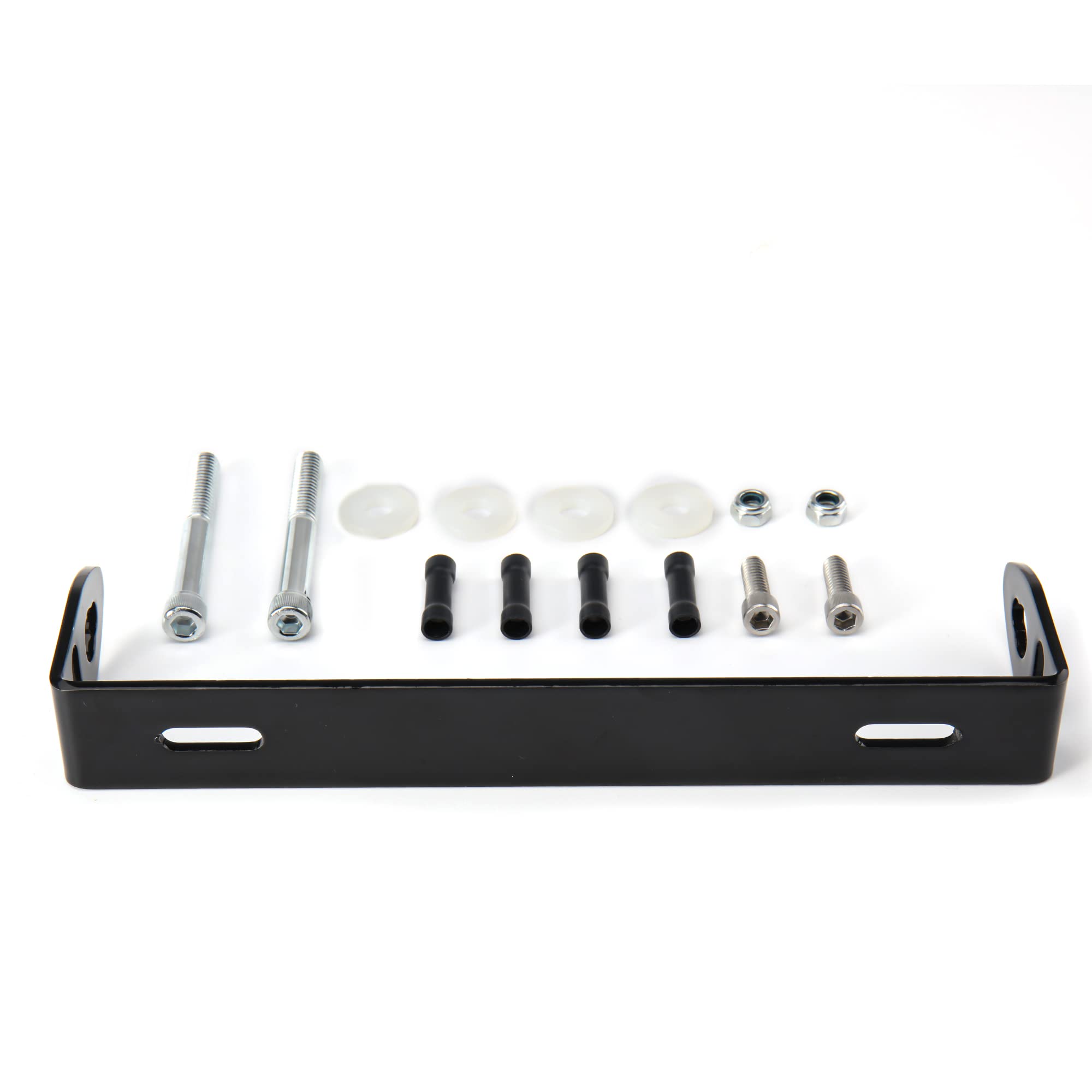 Photo 1 of MokitDora Universal License Plate Mount Turn Signal Relocation Kit for Most Motorcycle Relocate Signals, Black