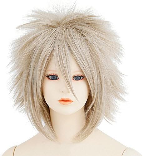 Lion Base Heat Resistant Medium Length Hair Cosplay Wig Ash Gold2 Blonde