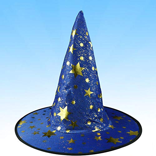 Hot Sales!! ZOMUSAR Adult Womens Mens Witch Hat for Halloween Costume Accessory Fluff Solid Cap (Blue)