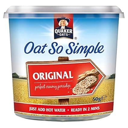 Avena Quaker Oats Pot tan simple 50g original (paquete de 8 x 50 g)