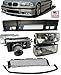 EAXIRACING compatible with 1992-1998 BMW E36 3-Series M3 Style Front Bumper Cover + Lip + Clear Fog Lights