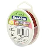 Beadalon 7-Strand Stainless Steel 0.018-Inch Bead Stringing Wire, 30-Feet, Red