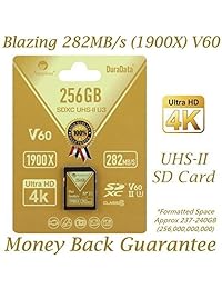 S II Tarjeta SD: Ultra Fast 285 MB s (1900X), V60, U3, Clase 10 SDXC Tarjeta de memoria para 4K, Full HD, 3D, HDR, 360 Video