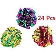 PetFavorites Original Mylar Crinkle Balls Cat Toys - 24 Pack