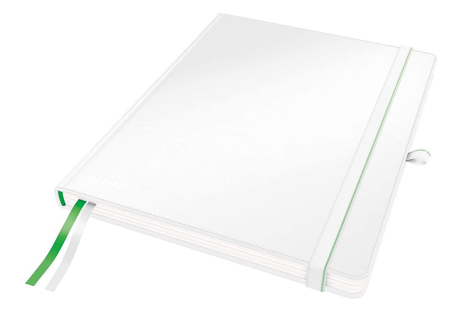 Leitz Complete Notebook B5 Squared (iPad, Tablet Format), 160 Pages, 80 Sheets, Hardcover, 100 g/m² Paper FSC Certified, Fastener, Bookmark, Pen Loop, White, 44730001