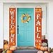 Fall Decor - Fall Outdoor Decorations for Home - WELCOME HAPPY FALL YALL Large Hanging Flags Signs Porch Banners - Autumn Decor for Home Door Birthday Party Yard Outdoor