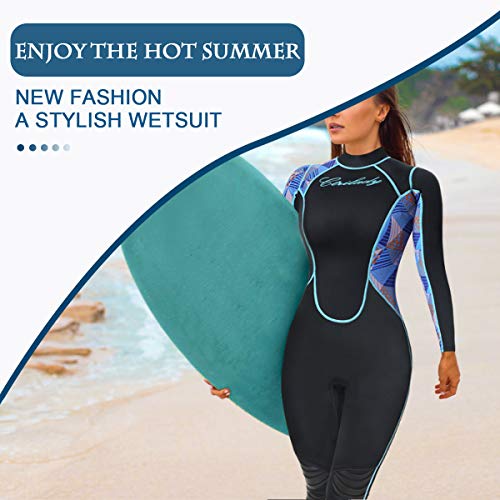 image for CtriLady Wetsuit Women Neoprene One Piece Full Diving Suits Long Sleev