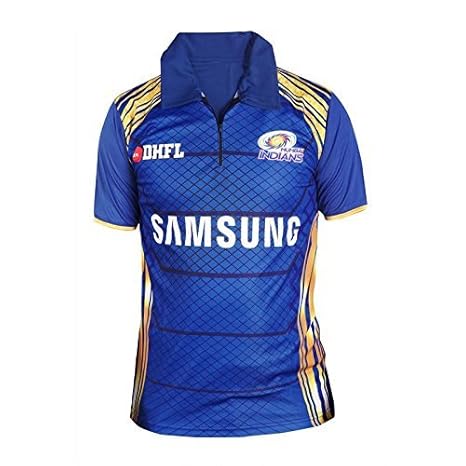 Stylexa Unisex Polyester Mumbai Indians ipl Jersey Blue-Small