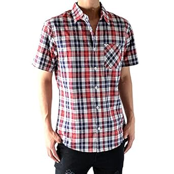 Amazon Co Jp チェックシャツ メンズ チェックシャツ 半袖 チェック