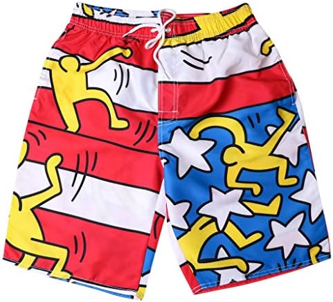 Couple Beach Shorts Colorful Striped Swim Trunks Beach Board Shorts Lining Quick Dry Shorts Surf Run Swim Watershort