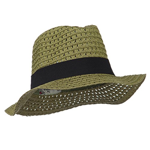 Paper Crushable Panama Hat - Olive OSFM