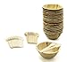 Party Disposable Deep Dishes Dinnerware Set of 75 - Round 16 Ounce Palm Leaf Bowl Plates (25), Wooden Forks(25) and Spoons (25) - Compostable