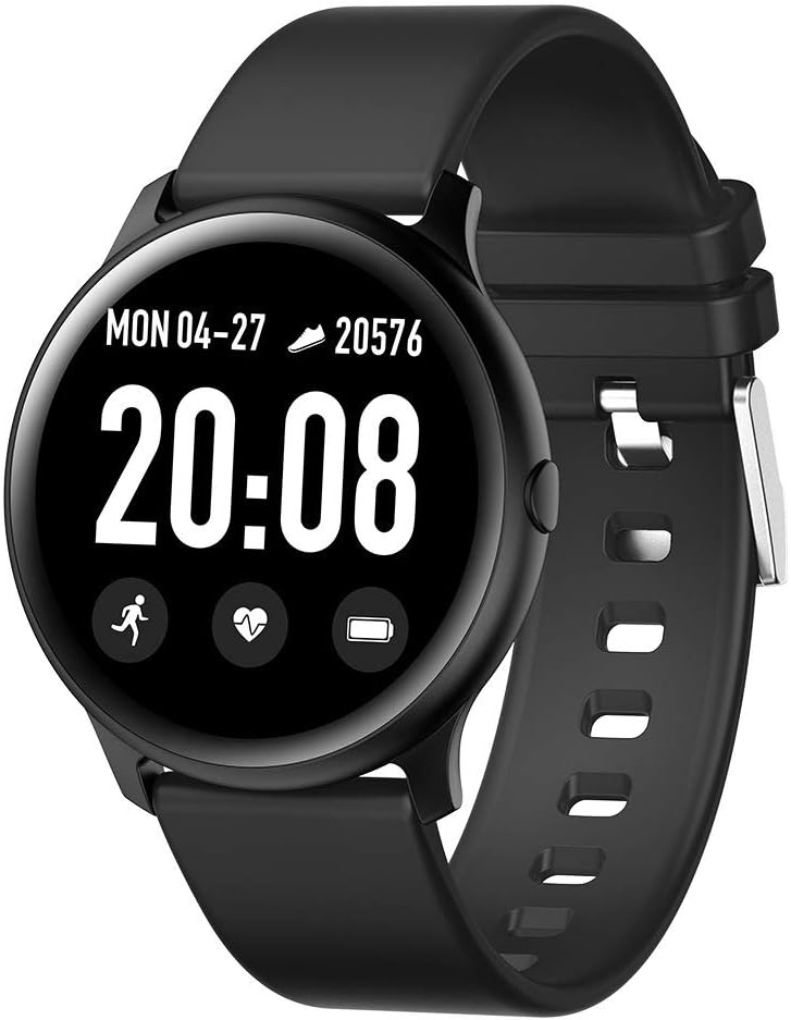 HX0945 KW19 Intelligent Bracelet Band with Heart Rate Monitor SMS Facebook Remainder IP67 USB Charing Tracker Wrisatband Smart Watch,Black