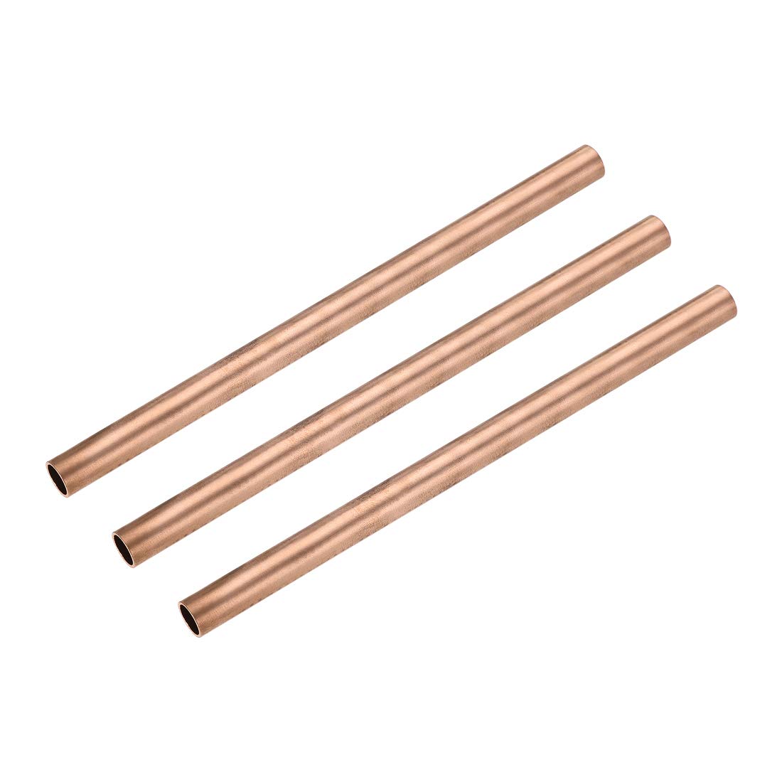 sourcing map Copper Round Tube, 12mm OD 1mm Wall Thickness 200mm Length Straight Pipe Tubing 3 Pcs