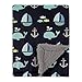 Luvable Friends Mink Blanket with Sherpa Backing, Ocean, One Size